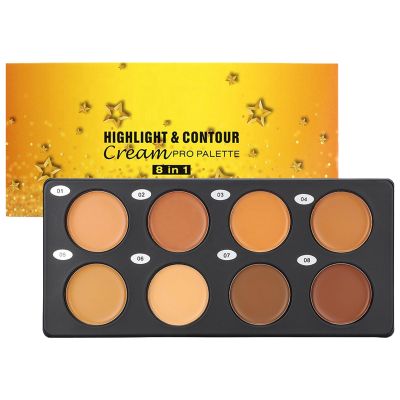 Cream Contour Palette - 8-Shade Long-Wearing Smudge Proof Face Makeup,Contouring Palette | for Home Dorm Travel Hotel Apartment School