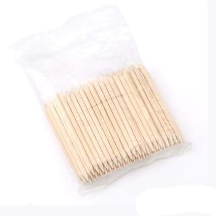 100/50pcs Nail Art Pusher Orange Wood Sticks Cuticle Pusher Remover Rhinestones Dotting Removal Manicure Pedicure Care Tools (114mm-50pcs)
