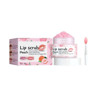 Peach Lip Scrub - Moisturizes & Hydrates Lips, Fades Lip Contour Skin, Improves Mouth Corner Dullness