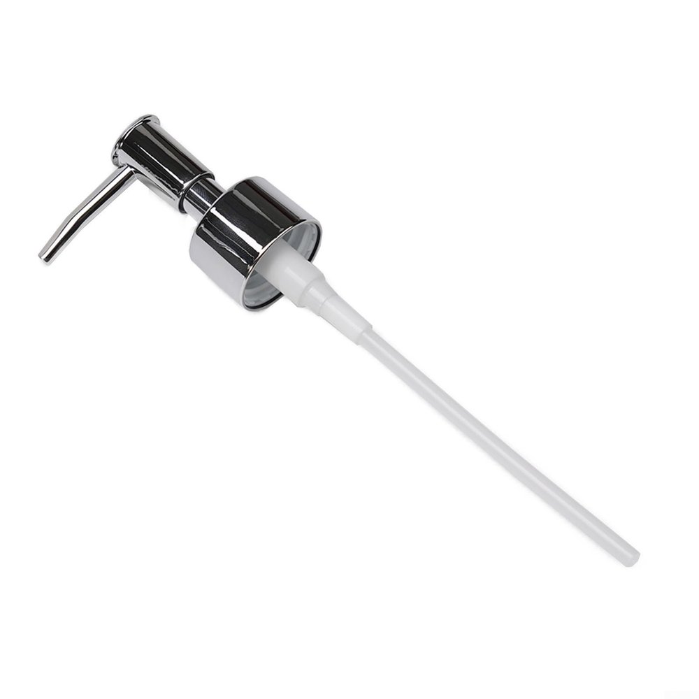 28/400 Thread Lotion Dispenser Pump Head with ABS Plastic and Metal Housing for Bathroom Bottles Gold Silver 1 Piece(Bright silver)