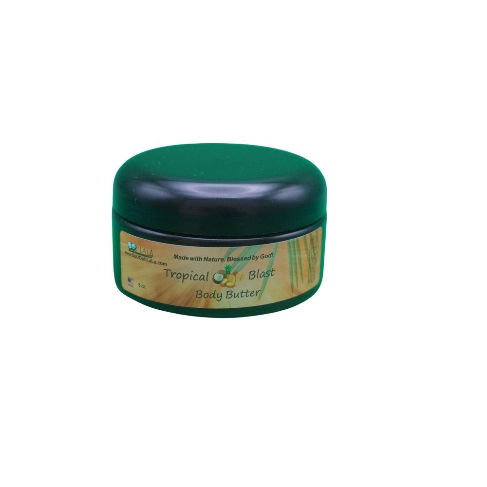 Ooh La La Skin Care LLC Tropical Blast Body Butter 8 oz. Large-Handmade Deeply Hydrating Ultra Moisturizing Organic Cream
