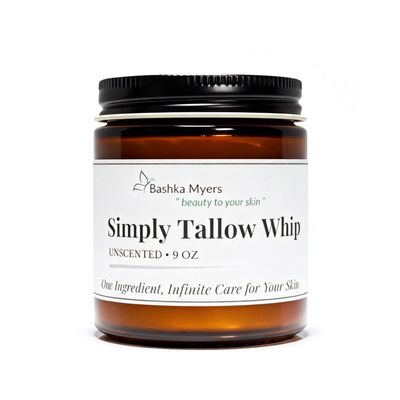 Bashka Myers 9 oz Simply Whipped Tallow Balm  One-Ingredient Moisturizer | 100% Grass-Fed & Grass-Finished Beef Tallow | Soft Whipped Face & Body Cream | Handcrafted Natural Skincare