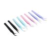 Accuracy Tweezer Ergonomic Thicken Handle High Carbon Steel Tape Tweezer with Protective Cover for Eyebrow Plucking Ingrown Hairs Lash Extensions 8 Pack view 3