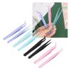 Accuracy Tweezer Ergonomic Thicken Handle High Carbon Steel Tape Tweezer with Protective Cover for Eyebrow Plucking Ingrown Hairs Lash Extensions 8 Pack view 4