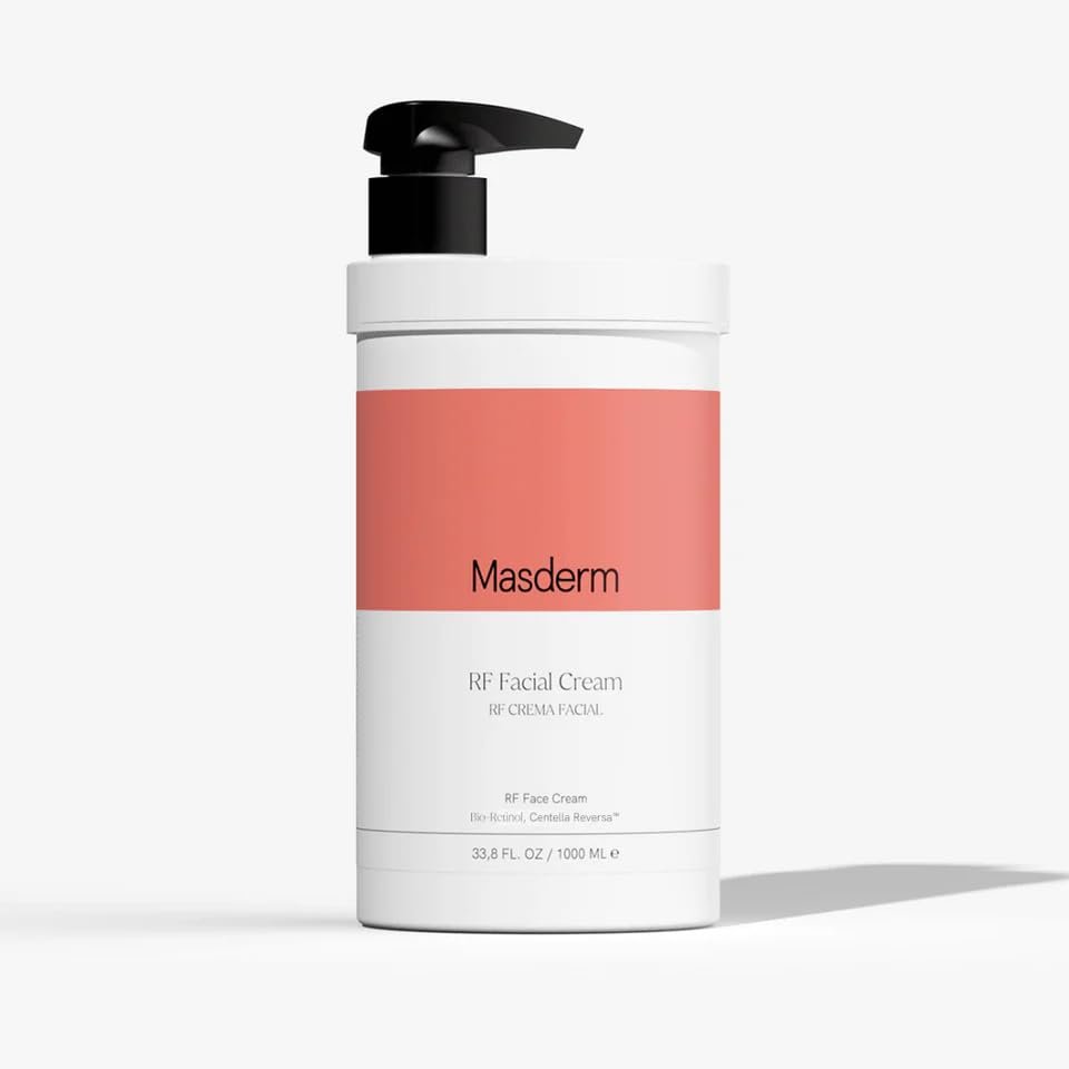 MASDERM - RF Facial Cream 1000 ml, Moisturizing Conductive Cream for Radio Frequency and Microcurrent Devices, Professional and Home Use, Hydrating, Firming, and Smoothing Cream for Face and Neck