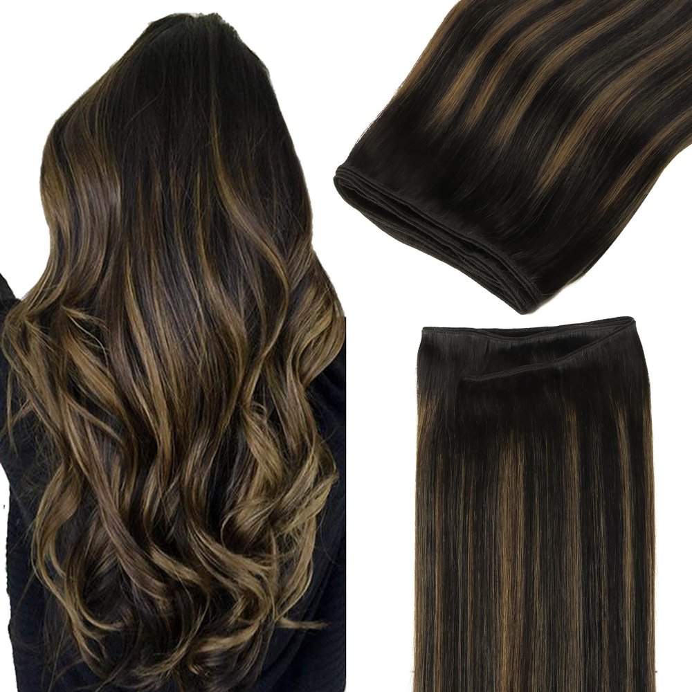 GOO GOO Sew In Hair Extensions Real Human Hair Thick, Add Volume 20In 130g