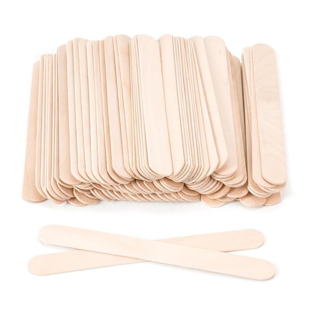 BRRNOO Wooden Wax Sticks Multifunctional Disposable Smooth Wax Applicator Sticks for Hair Removal Waxing Spatulas 100 Pcs Wood