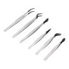 6Pcs Set Stainless Steel Tweezers Rubber Wrapped Head Multifunctional False Eyelash Tweezers for Makeup Application and Stamp Collection view 2