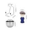 3Pcs Beard Shaving Brush Set, Stainless Steel Beard Shaving Kit, Premium Beard Brush Bowl Stand Set with Non Slip Base, Large Capacity Bowl for Shaving Soap, Durable 304 Stainless view 3
