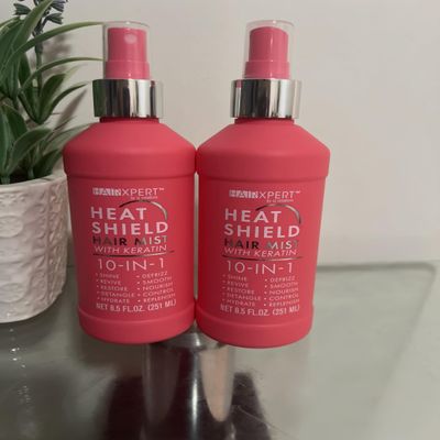 Heat Shield Heat Protectant Spray, Pink Color, Professional Hair Care Formula, 8.5 FL OZ 2 pack