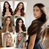 Butterfly Weft Hair Extensions Human Hair Invisible Genius Weft PU Hole Remy #P2C/8C Ash Brown with Platinum Blonde Highlights 18Inch 100g 2Pcs Double Sided Daily Style view 4