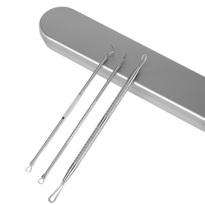 3 Pcs Blackhead Remover Comedone Extractor, Acne Removal Kit, Manual Pimple Popper Tool for Quick and Easy Removal of Pimples, Blackheads on Forehead, Facial and Nose (Needle 3 Pack)