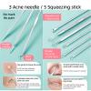 3 Pcs Blackhead Remover Comedone Extractor, Acne Removal Kit, Manual Pimple Popper Tool for Quick and Easy Removal of Pimples, Blackheads on Forehead, Facial and Nose (Needle 3 Pack) view 2