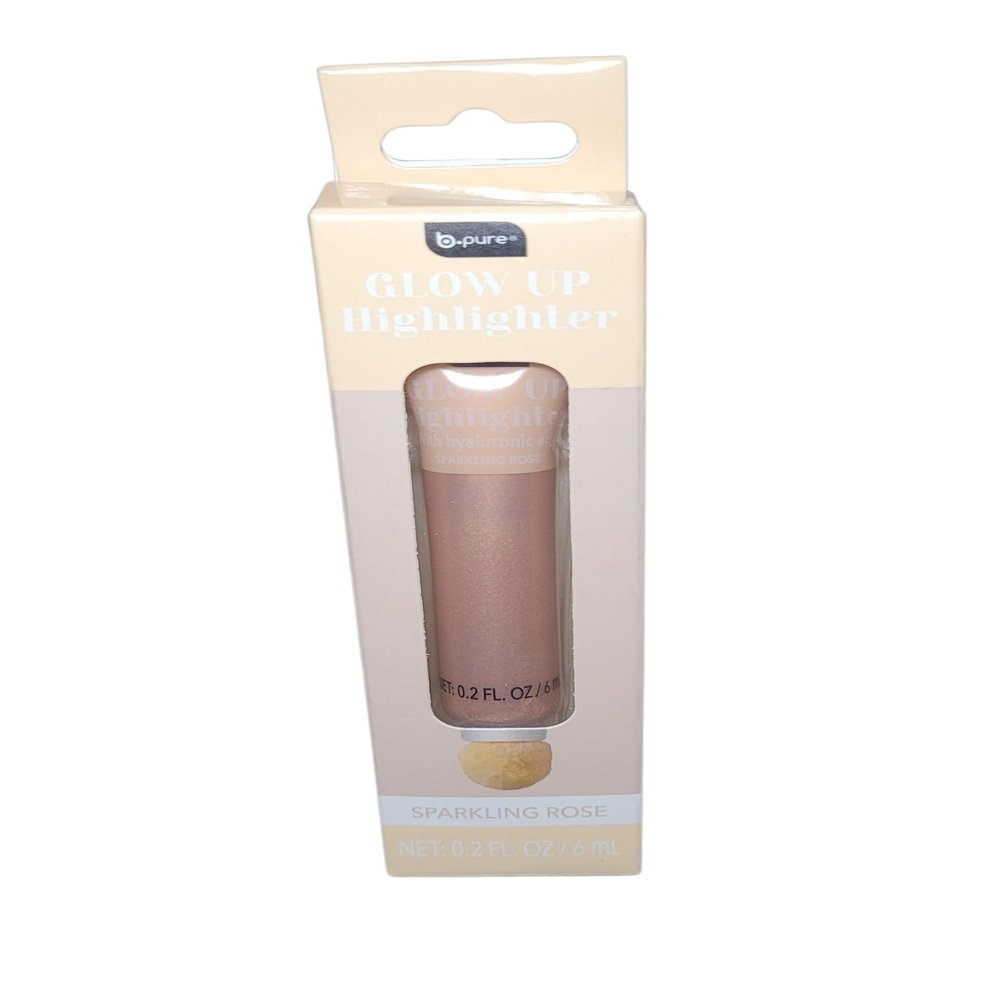 B.pure Glow Up Highlighter, Sparkling Rose, Liquid Makeup, 0.2 Fl Oz