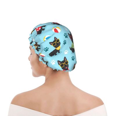 Microfiber Bath Hair Turban for Women, Miniature Pinscher Pool, Ultra Absorbent Fast Dry Anti Frizz Shower Cap for Curly Long