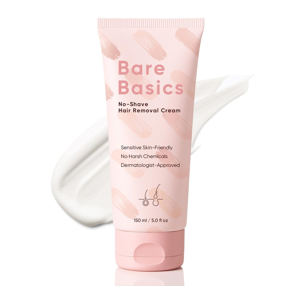 Bare Basics No Shave Hair Removal Cream for Women Painless & Flawless Depilatory Cream for Legs, Arms & Underarms, Gentle Formula with Vitamin E & Vitamin B5, Suitable for Sensitive Skin,5 Fl Oz (1)