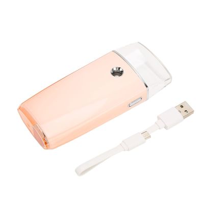 Facial Mist Sprayer Nano Moisturizing Handheld Mini 18ml Water Tank USB Beauty Mister Pink for Daily Makeup Hydration Skincare