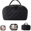 2026 Travel Makeup Bag for Women  180 Lay-Flat Puffy Cosmetic Organizer with 5 Compartments, Water-Resistant & Machine Washable Makeup Case,Puffy Padded Organizer for Toiletries,Ideal Gifts for Her view 1