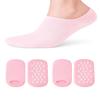 AKRILANE Moisturizing Socks for Women, Spa Gel Socks for Dry Cracked Feet, Softening Rough Feet Gel Lined Infused Lotion Spa Socks (Light Pink, 2 Pairs) view 1