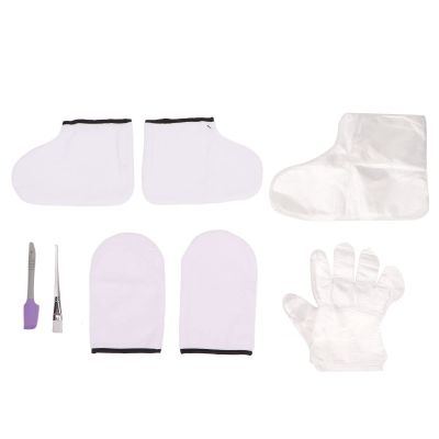 Wax Treatment Gloves Set, Professional Spa Care Kit, Moisturizing Paraffin Wax Hand Foot Cover with Disposable Gloves Socks, Includes Transparent Brush Purple Spatula for Salon HOM