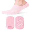 AKRILANE Moisturizing Socks for Women, Spa Gel Socks for Dry Cracked Feet, Softening Rough Feet Gel Lined Infused Lotion Spa Socks (Light Pink, 1 Pair) view 1