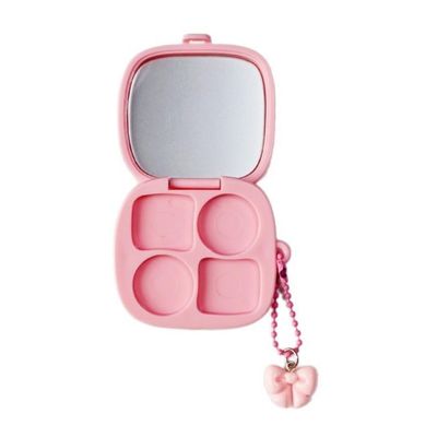 4 Grids Empty Eyeshadow Pallet, Eye Shadow Lipstick Storage Case, DIY Cosmetic Organizer Box With Hole