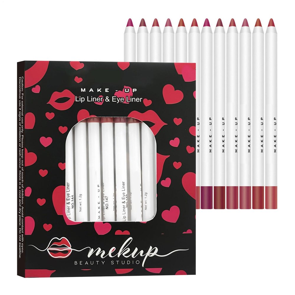 Matte Lipstick Pencil Nude Lip Liner Set | 12-Piece Cream Texture | Waterproof Long-Lasting Smooth Application | Ideal For Defining Lips And Creating Daily Or Party Makeup Looks