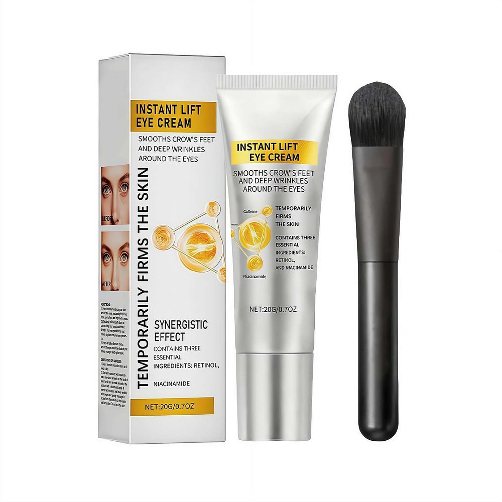 Eye Lifting Cream, Eye Tightener Cream with Soft Brush Applicator for Under Eyes Bags and Fine Lines - Gentle Skin Care Moisturizing EyeTightener Creams for Firming, Smoothing