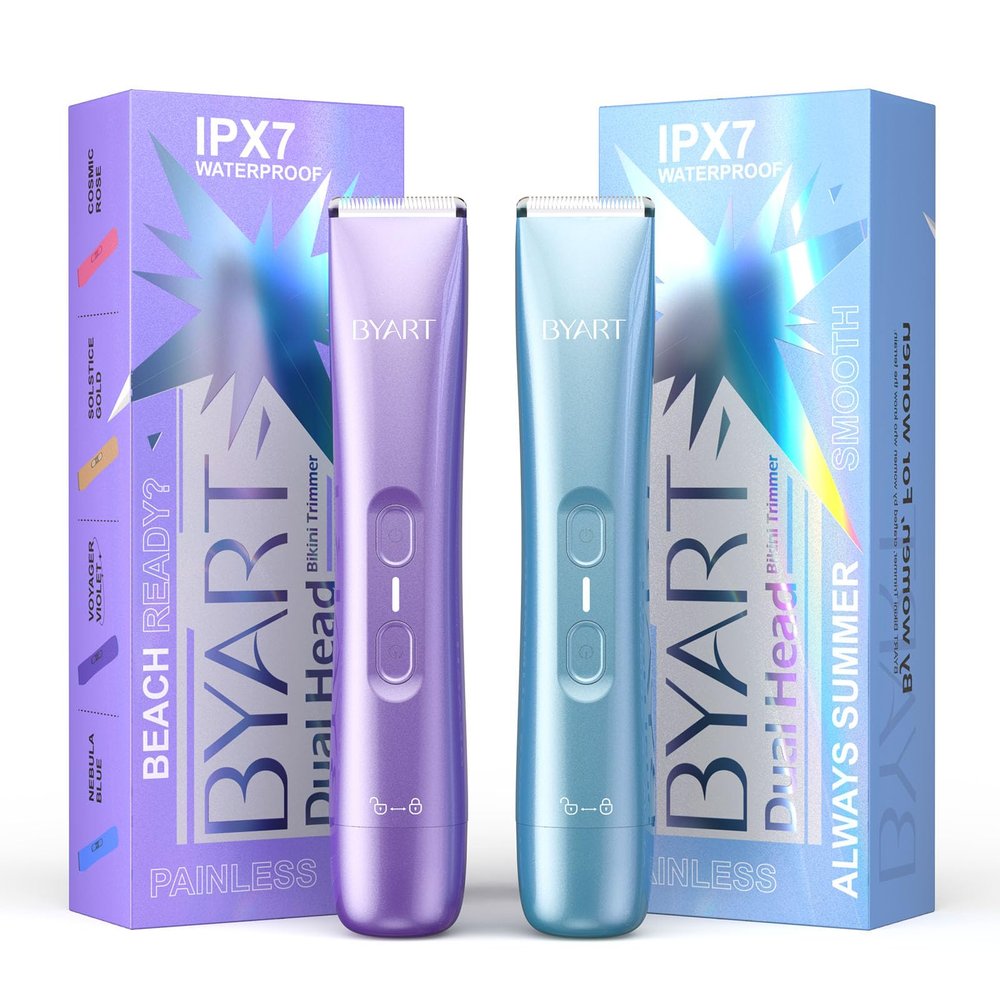 BYART Dual Head Bikini Trimmer for Women - Purple and Blue