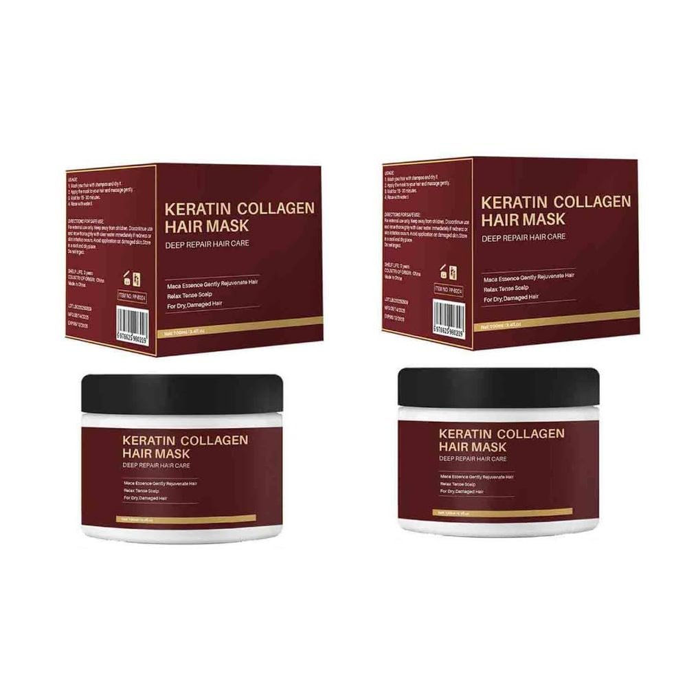 2pcs Keratin Moisturizing Hair Mask Repair Damaged Scalp Relieve Hair knot Improve Drying Soft Smooth Care Damaged Hair Conditioner