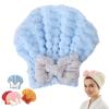 2025 New Super Absorbent Hair Towel Wrap for Wet Hair, Microfiber Hairs Towel Wrap, Women Quick-Drying Thickened Cute Shower Cap for Women Accessories (BBlue) view 1