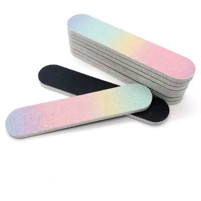 100 Sets of 9cm Rainbow Glitter Nail Art rubbing Strips, polishing Strips, Nail Files, Nail Accessories Tools for Wearing and Threading