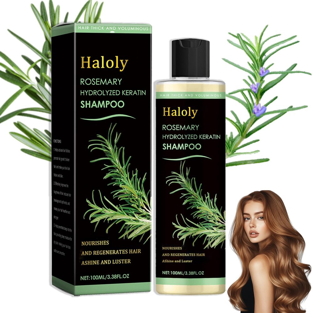 New 2026 Organic Rosemary Hair Growth Shampoo, Rosemary Hydrolyzed Keratin Shampoo - Volumizing, Sulfate-Free,for Thinning Hair & Hair Loss,Nourishes and repairs hair strands,Unisex Formula