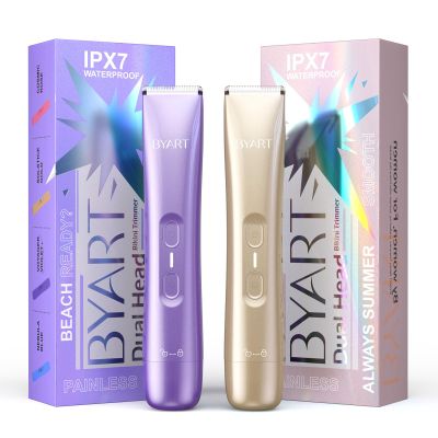 BYART Dual Head Bikini Trimmer for Women - Purple and Gold