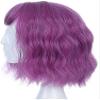 LOPASJNCS Wigs Human lace Front Kawaii Cosplay Purple red caps Cute Little Curly Wig woman Short Wavy Invisible Trace view 3