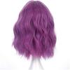 LOPASJNCS Wigs Human lace Front Kawaii Cosplay Purple red caps Cute Little Curly Wig woman Short Wavy Invisible Trace view 4