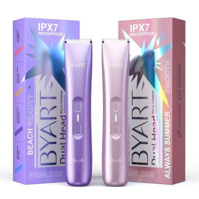 BYART Dual Head Bikini Trimmer for Women - Purple and Pink