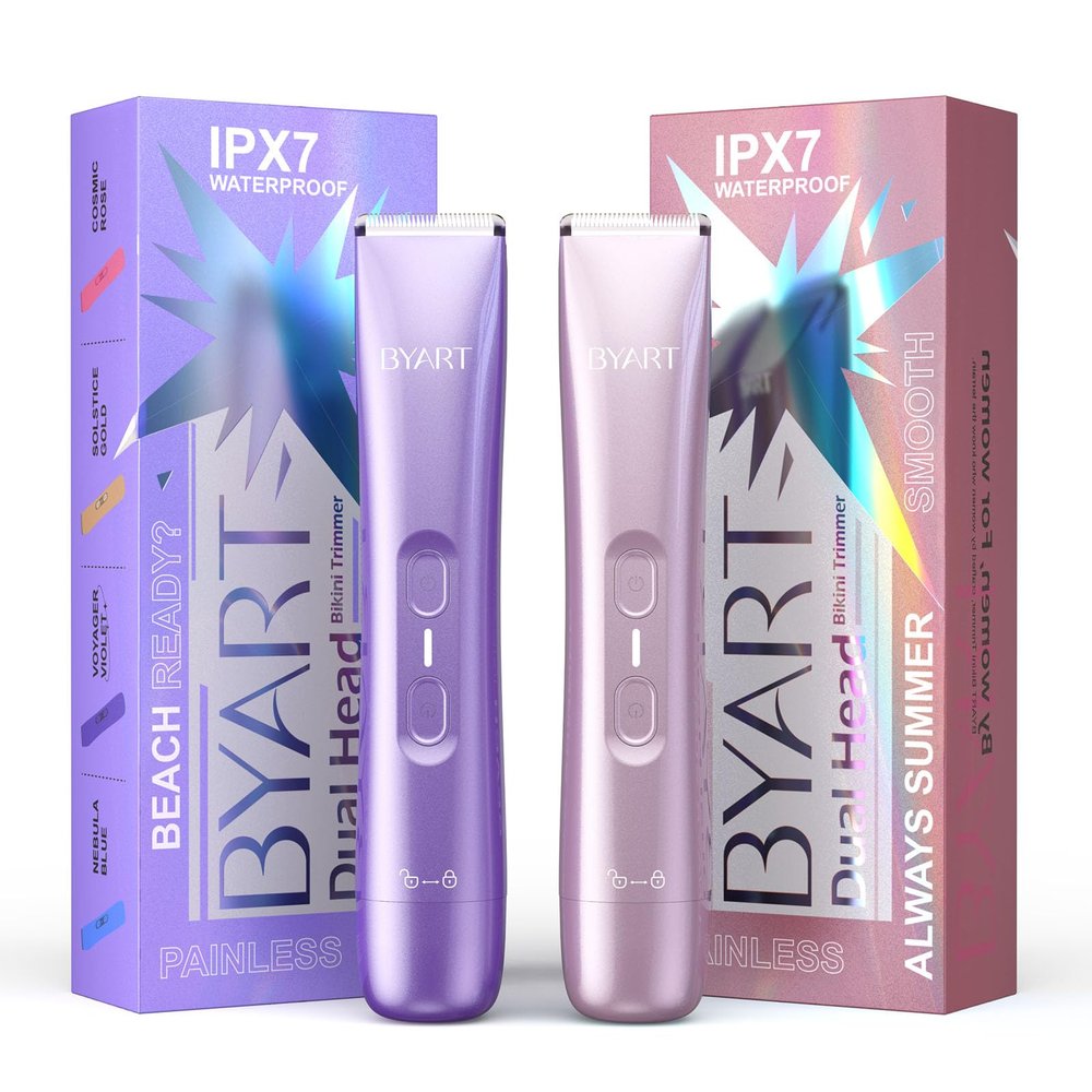 BYART Dual Head Bikini Trimmer for Women - Purple and Pink