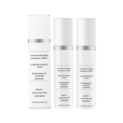 Age-Defying Tinted Moisturizer with SPF46 Lightweight Hydrating Foundation Serum with Natural Sheer Coverage & Glow Finish Makeup Anti-Aging Tint for Fine Lines & Uneven Tone (2 Pack)