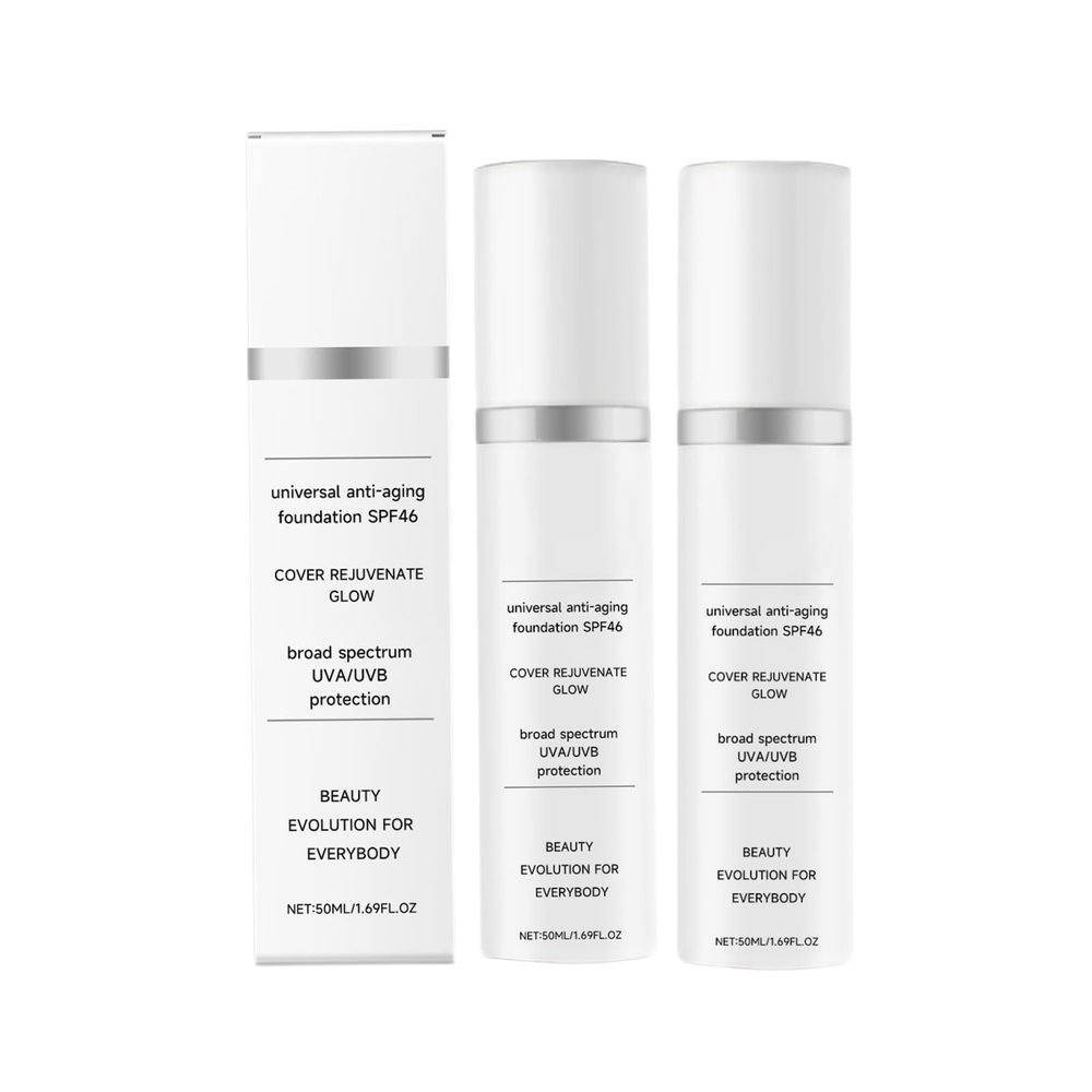 Age-Defying Tinted Moisturizer with SPF46 Lightweight Hydrating Foundation Serum with Natural Sheer Coverage & Glow Finish Makeup Anti-Aging Tint for Fine Lines & Uneven Tone (2 Pack)