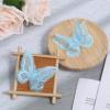 10Pcs Blue Butterfly Hair Clips Lace Embroidery Butterfly Hair Clips Cute Y2k Hairs Clip 90s Fairy Hairs Bow Pins Small Wedding Bridal Party Accessories for Girls Women Halloween Party Decor view 3