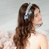 10Pcs Blue Butterfly Hair Clips Lace Embroidery Butterfly Hair Clips Cute Y2k Hairs Clip 90s Fairy Hairs Bow Pins Small Wedding Bridal Party Accessories for Girls Women Halloween Party Decor view 4