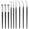 9 Pcs Fine Angled Eyeliner Brush,Eyeliner Brushes Set Straight Head Fine Curved Head Sickle Flat Angle Blade Brush Synthetic Bristles Ultra Thin Slanted Flat Angle for Beauty Cosmetic Tool view 1