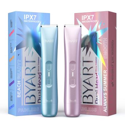 BYART Dual Head Bikini Trimmer for Women - Pink and Blue