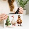 Christmas Duck Makeup Bag, Cute Cartoon Cosmetic Pouch for Women, Portable Canvas Zipper Organizer, Holiday Skincare Toiletry Bag 7x9 Inch view 3