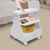 FFanhia Pedicure Foot Rest with Wheels, Portable Manicure Foot Stool Beauty Salon Footrest with Drawer Pedicure Stool Stand for Nail Tech view 1