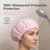 2 Pcs Reusable Shower Cap for Women Reusable Waterproof Large Shower Bonnet Washable Elastic Band Bath Hair Hat Double Layer Showers Caps Soft Non-Slip Washable Showers Bonnet for Most Hair Types view 3