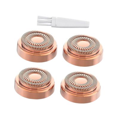 NinthAvenue Basics 4 Pieces Replacement Heads Facial Hair Remover Replacement Hair Removal Tool 18K Goldplated Stainless Blade 3D Net Suitable for Women Daily F