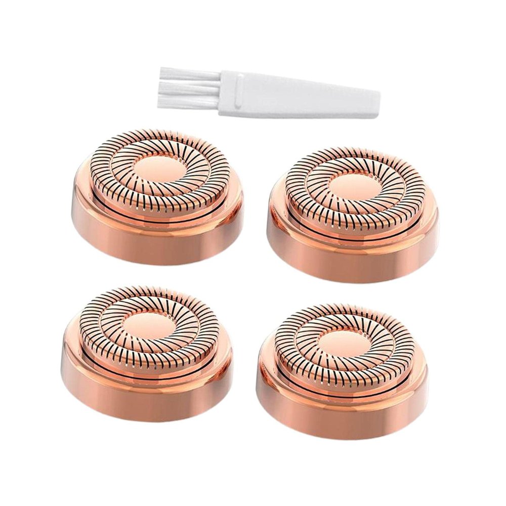NinthAvenue Basics 4 Pieces Replacement Heads Facial Hair Remover Replacement Hair Removal Tool 18K Goldplated Stainless Blade 3D Net Suitable for Women Daily F