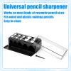 2 Pcs 5 Hole Cosmetic Long Point Manual Pencil Sharpener Makeup Eyeliner Pencil Sharpener with Plastic Lid Lip Liner Pencils Eyeliner Eyebrow Sharpeners Handheld Cosmetic Manual Tools for Women Black view 3